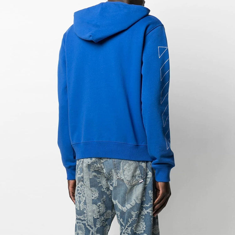 Off-White SS21 Diag Logo Printing Loose Fit Blue OMBB034S21FLE0024501