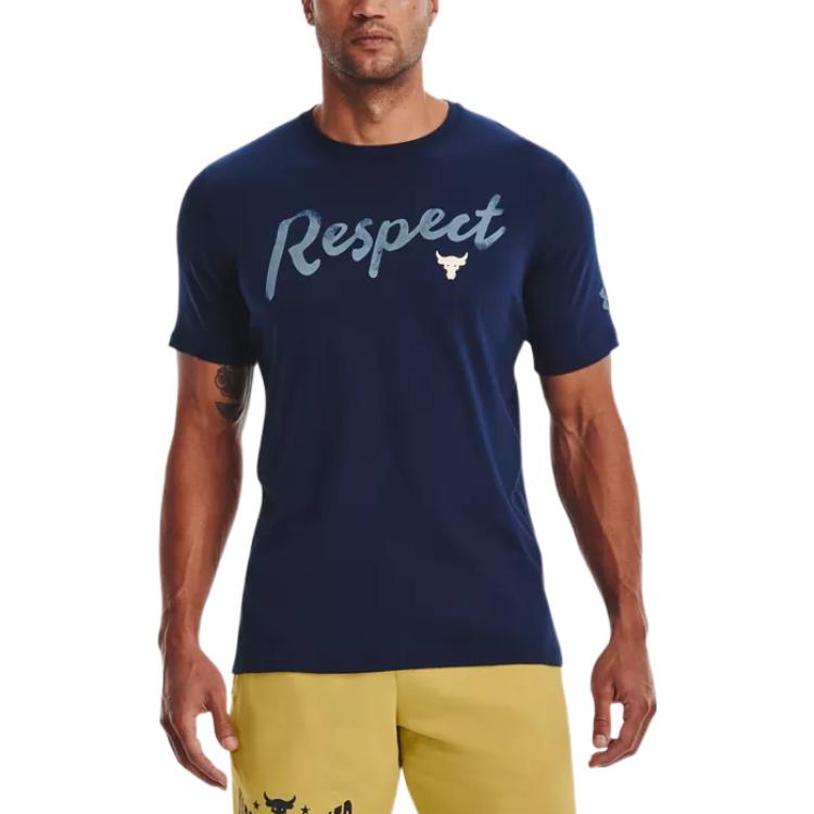 Under Armour Project Rock Respect the Grind T-Shirt 'College Navy' 1370482-408
