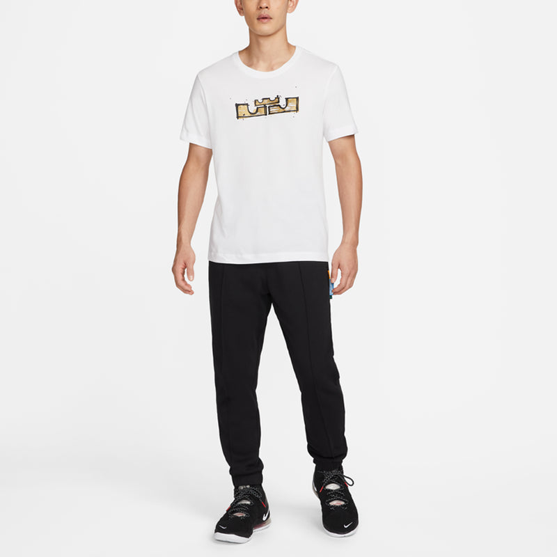 Nike Dri-Fit Lebron Printing Basketball Sports T-Shirt 'White' DR1292-100