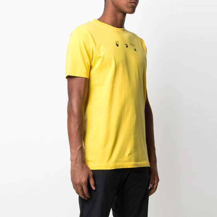 Off-White SS21 Logo Arrow Printing Round Neck Short Sleeve Loose Fit Yellow OMAA027S21JER0121955