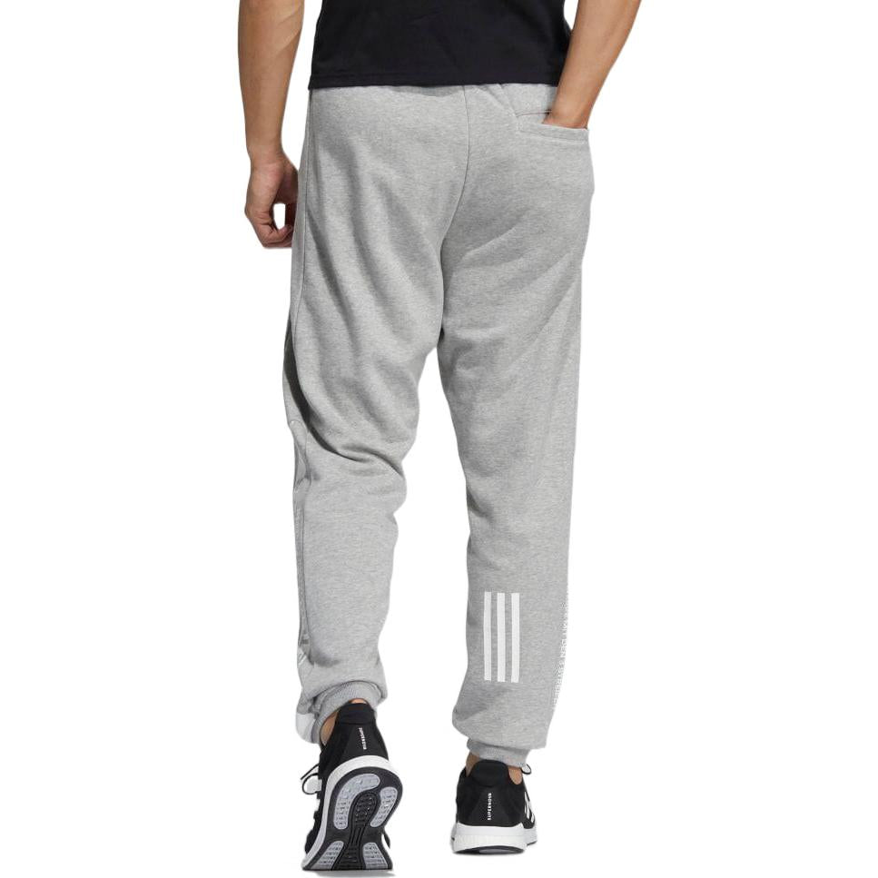 Men's adidas Solid Color Drawstring Casual Breathable Sports Pants/Trousers/Joggers Gray HD0075