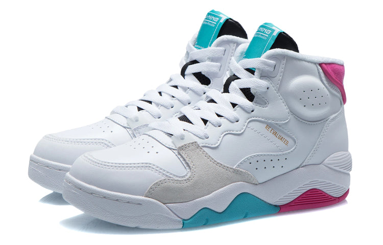 (WMNS) Li-Ning Classic Basketball Shoes 'White Blue Pink' AGBR082-1