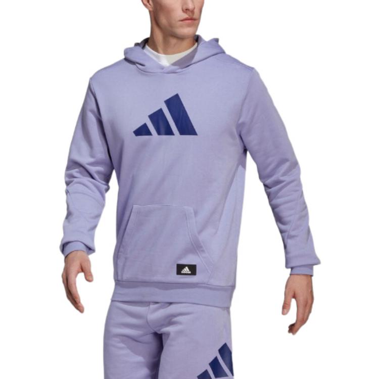 Men's adidas Logo Printing Sports Pullover Japanese Version Light Purple HB0461