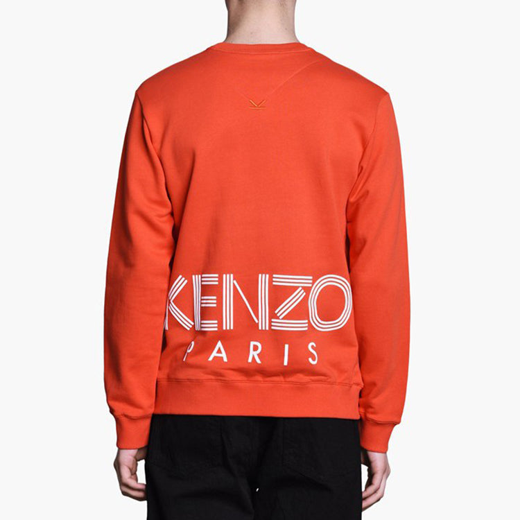 Men's KENZO SS21 Pure Cotton Logo Round Neck Long Sleeves Pullover Orange F665SW1324MD-21