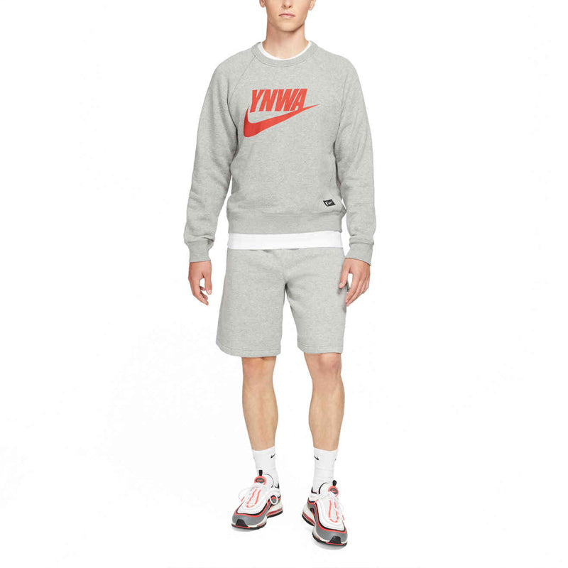 Men's Nike Logo Casual Sports Round Neck Pullover Gray DD9747-002