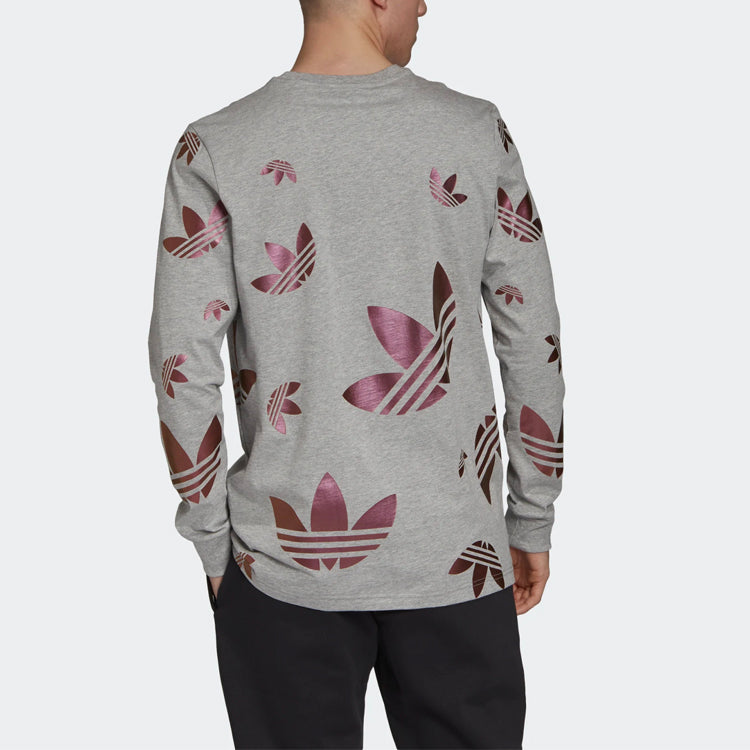 adidas originals Athleisure Casual Sports Round Neck Pullover Long Sleeves Gray FS7338