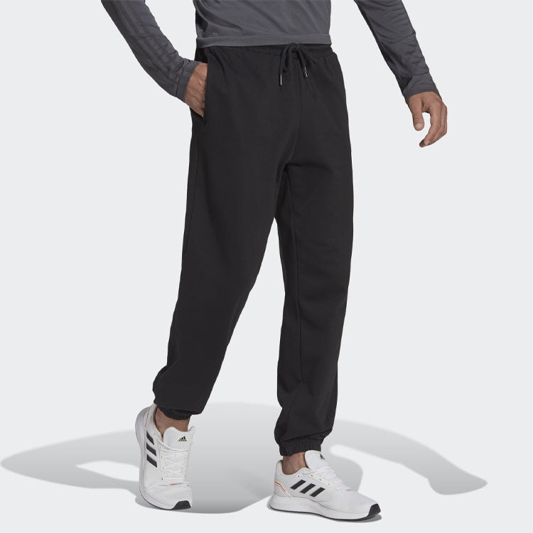 Men's adidas Logo Printing Solid Color Loose Sports Pants/Trousers/Joggers Black HC6818