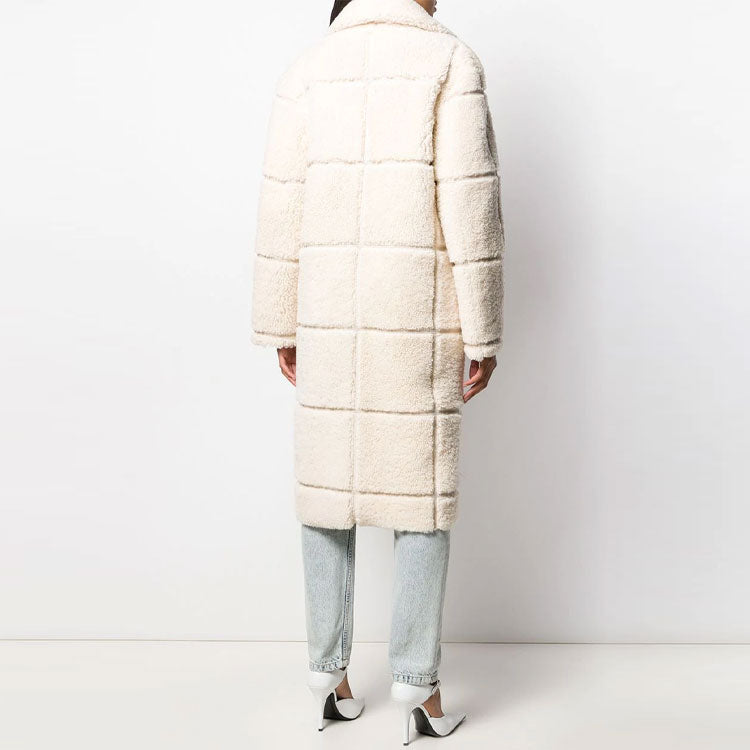 (WMNS) Off-White Solid Color Coat Loose Fit Creamy White OWJA020F19F920504800