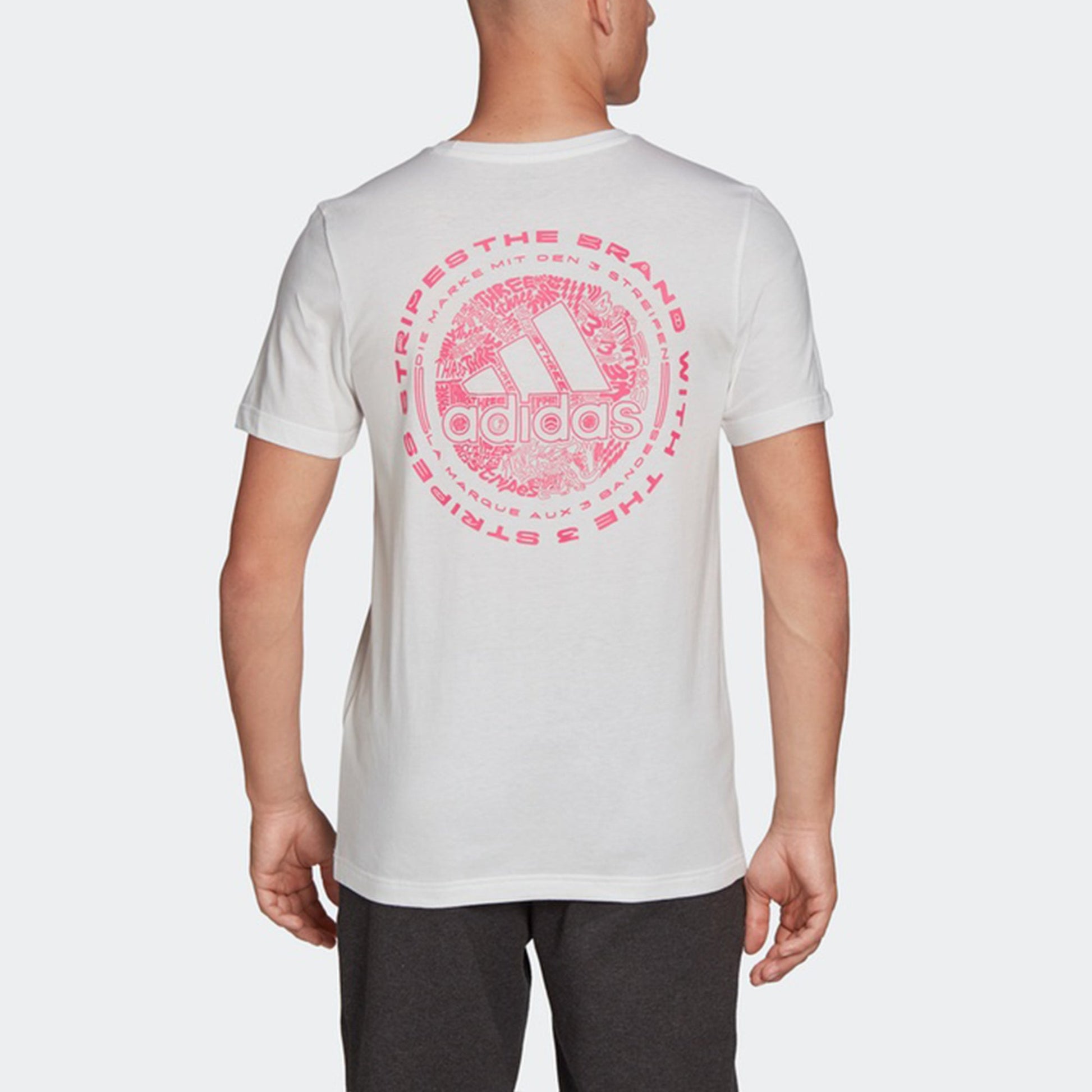 adidas Doodle Emblem Sports Stylish Printing Short Sleeve White FN1749