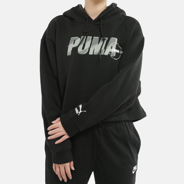 (WMNS) PUMA Colorblock Alphabet Logo Printing Black 596742-01