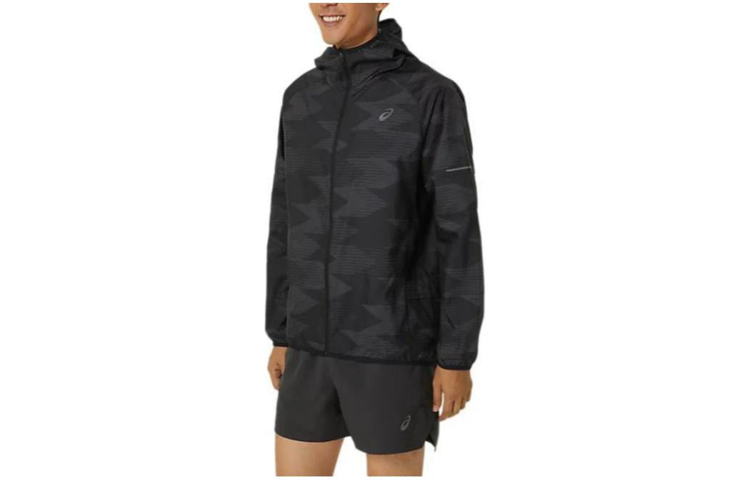 ASICS Packable Graphic Jacket Asia Sizing 'Performance Black' 2011D013-001
