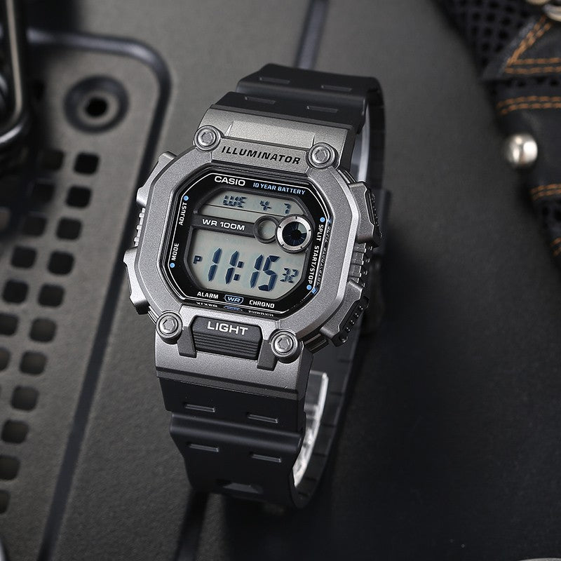 CASIO Sport Fashion Square Waterproof Sports Mens Black Digital W-737H-1A2