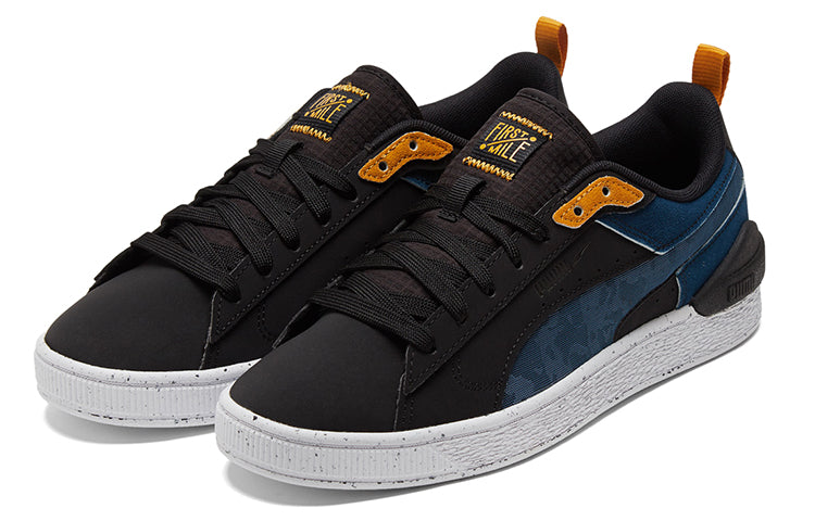 PUMA Unisex Suede Bloc Low-Top Sneakers Blue/Black 381187-01