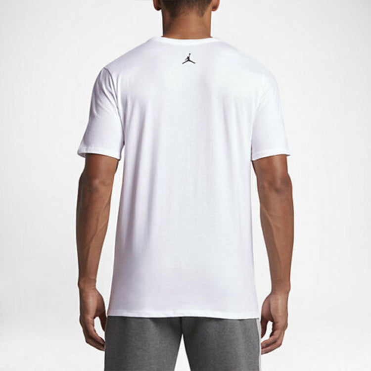 Air Jordan Athleisure Casual Sports Round Neck Short Sleeve White 801603-100