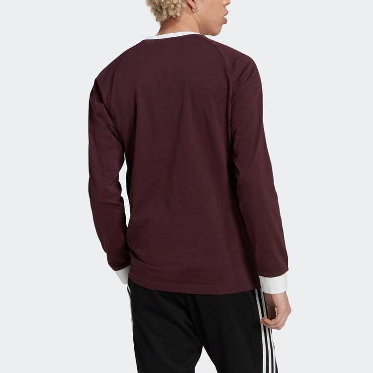 adidas Solid Color Round Neck Long Sleeves Brown T-Shirt HK7288