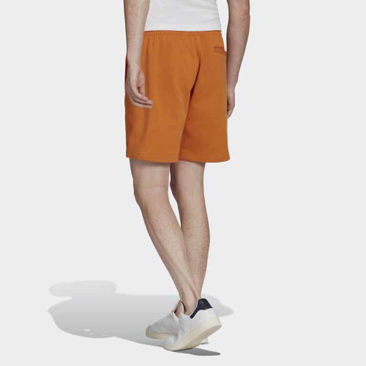 Men's adidas originals C Short Ft Solid Color Lacing Sports Shorts Dark Orange HF6364