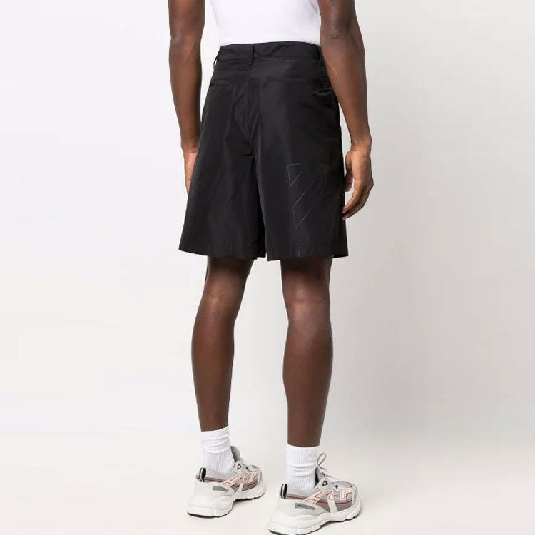 Off-White Solid Color Shorts Loose Fit Black OMCB055F21FAB00110101010