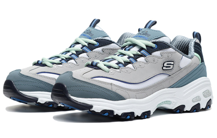(WMNS) Skechers D Lites 1.0 Low Running Shoes Grey/Blue 13143-GYBL