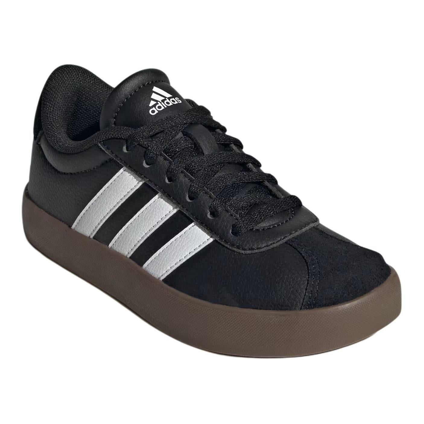 (GS) adidas VL Court 3.0 'Black White Gum' IE3630