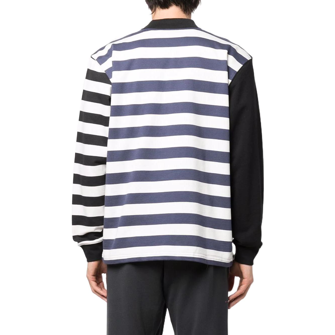 Men's adidas originals Logo Printing Stripe Half Zipper Long Sleeves White HE4704