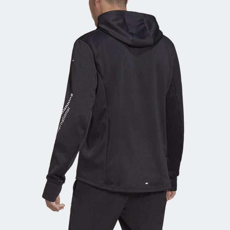 Men's adidas Pattern Printing Running Pullover Black H56313