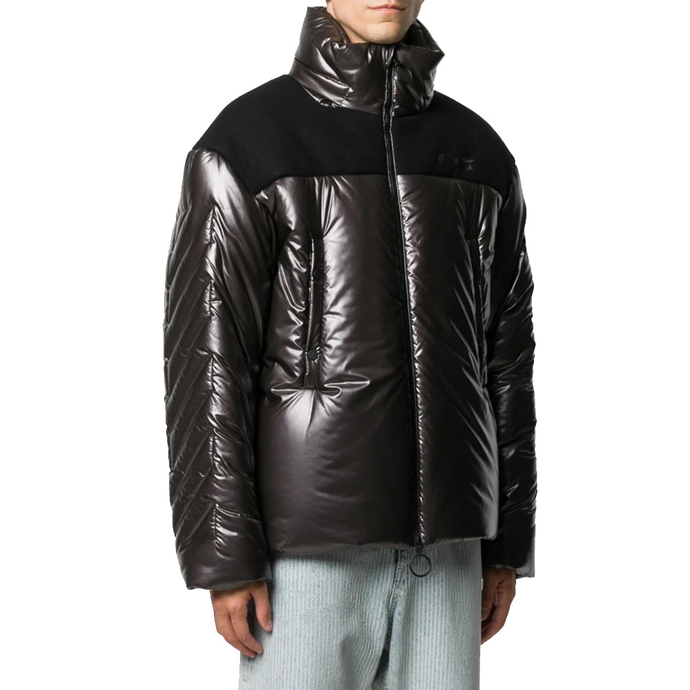 Off-White Classic hooded Stand Collar Jacket Black OMED026F20FAB0016000