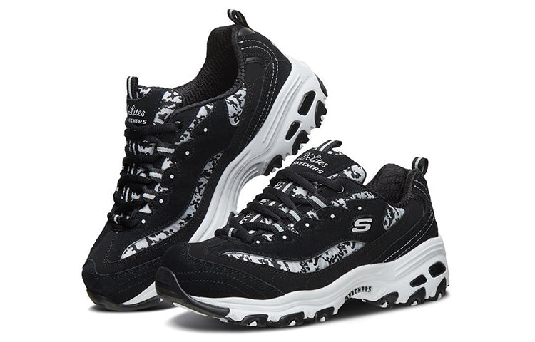 (WMNS) Skechers D'Lites 1.0 Running Shoes Black/White 99999825-BLK