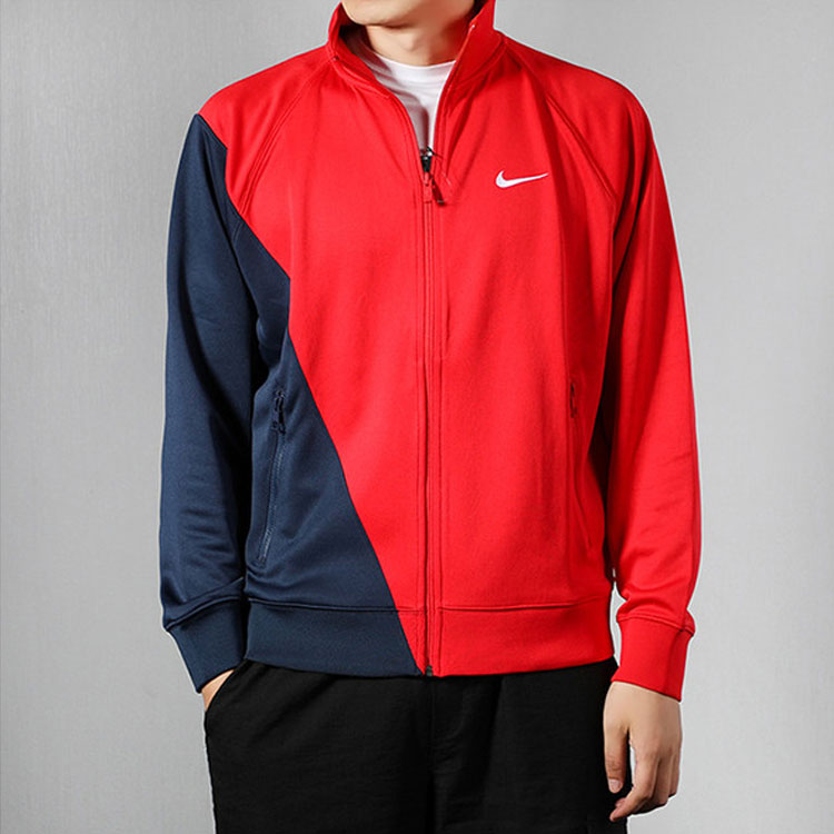 Nike Casual Sports Knit Cardigan Stand Collar Jacket Large Red BV5288-657