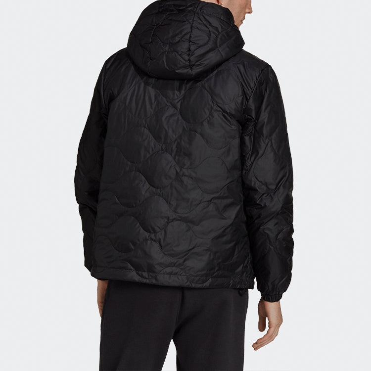 adidas originals Sports Zipper hooded Long Sleeves Down Jacket Black H13586
