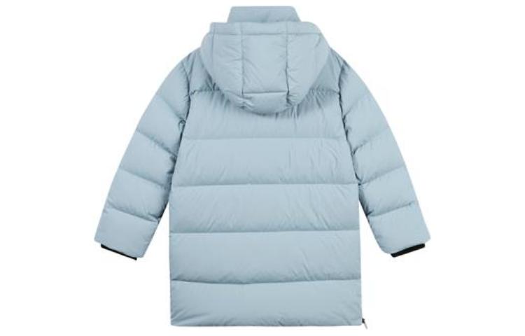 (GS) Skechers Casual Long Down Jacket 'Black Teal' L422B008