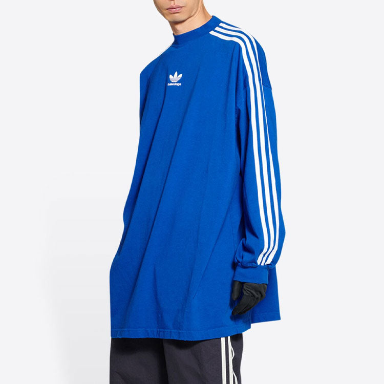 Balenciaga x adidas Long Sleeve T-shirt Oversized 'Blue' 728789TNVA65531