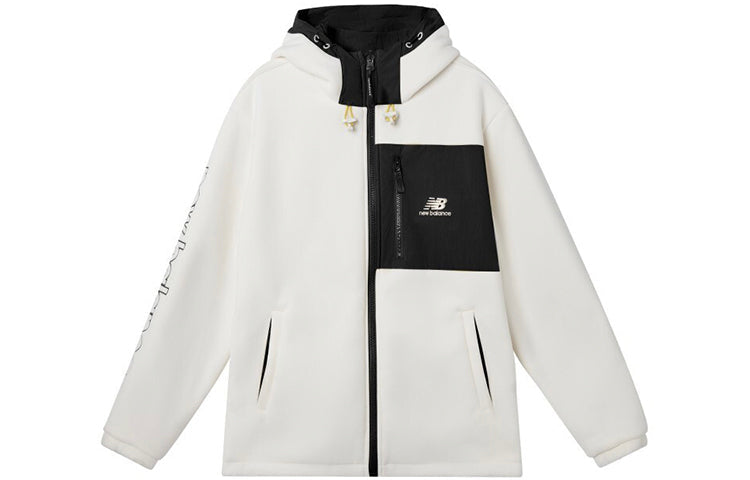 New Balance Logo Embroidered Double-Sided Hooded Jacket For Men Black AMJ11305-BK