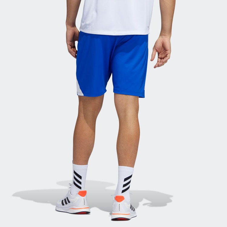 adidas Solid Color Breathable Casual Straight Logo Shorts Blue H08755