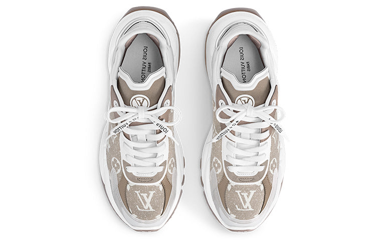 (WMNS) LOUIS VUITTON Run 55 Sneakers 'Beige Monogram with Brown White' 1AC28C