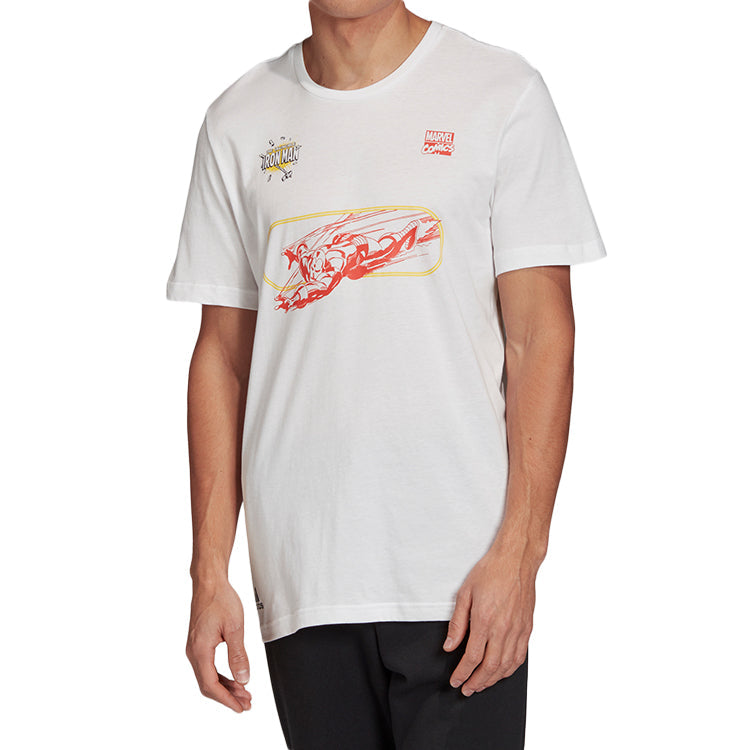adidas x MARVEL IRON MAN Short Sleeve Men's White FN1763