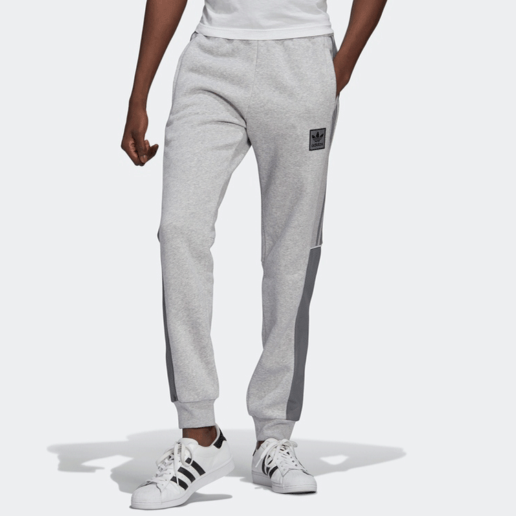 adidas originals Casual Logo Solid Color Sports Bundle Feet Pants Gray GU9421