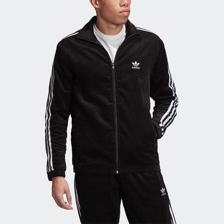 adidas originals Cord corduroy Zipper Jacket Black ED6127