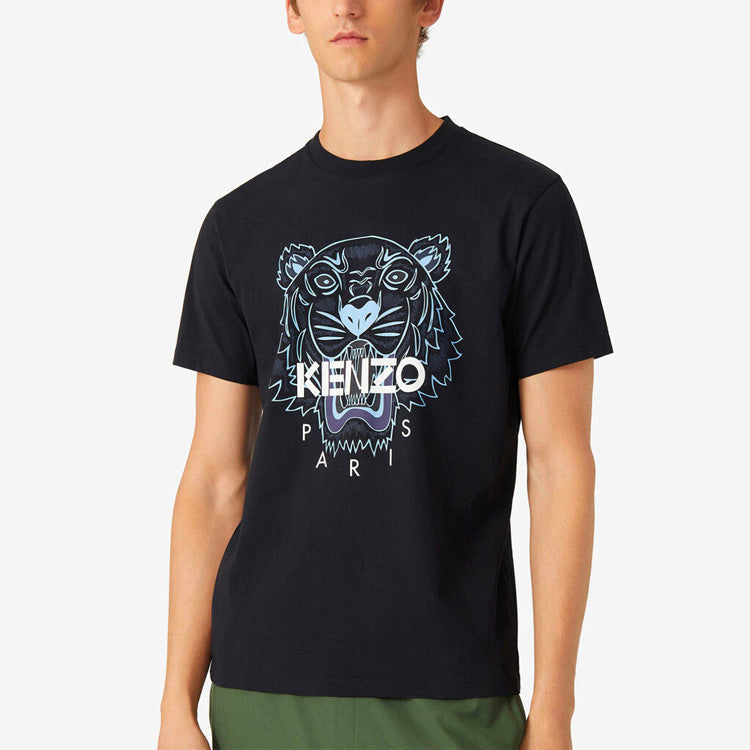 KENZO SS21 Tiger Print Short-sleeved M Black FB55TS0204YA-99