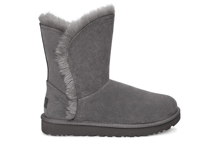 (WMNS) UGG Classic Short Fluff High-Low Fleece Lined Gray 1103746-CHRC