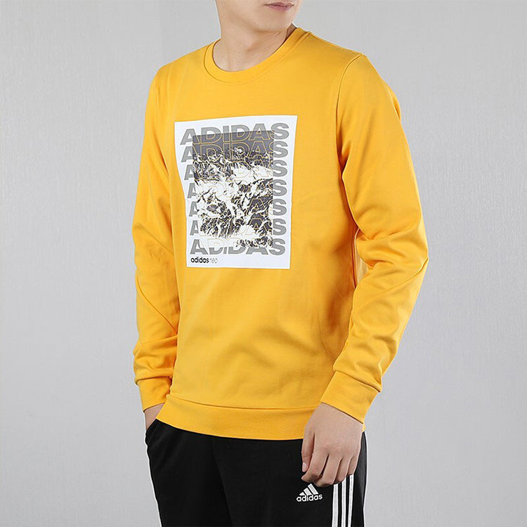 adidas neo M Cs Gr Swtshrt Casual Sports Pullover Long Sleeves Yellow EI4504
