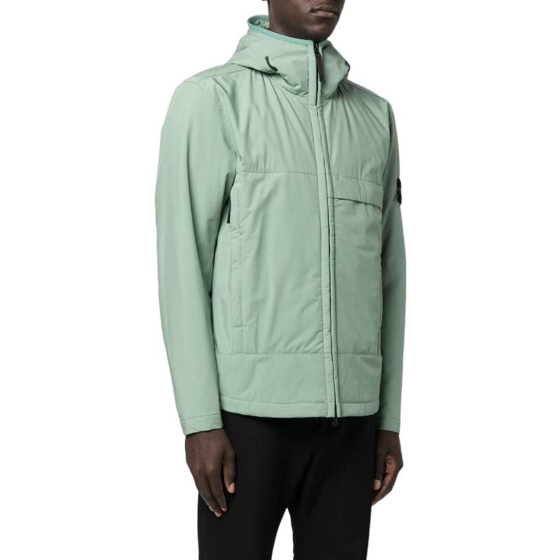 STONE ISLAND Soft-Shell Primaloft Hooded Jacket 'Sage' 771540527-V0055