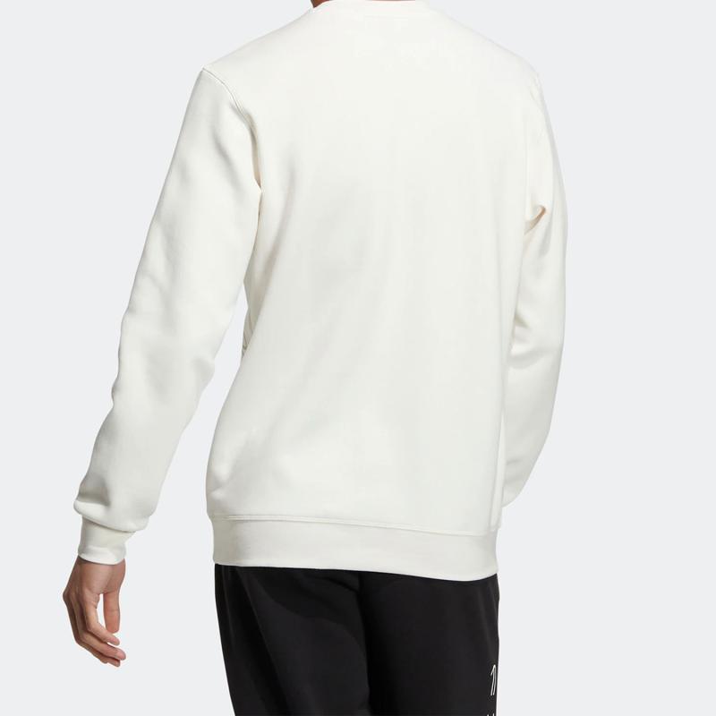 Men's adidas Mh Bp3 Crew Logo Athleisure Casual Sports Round Neck Autumn White HP1432
