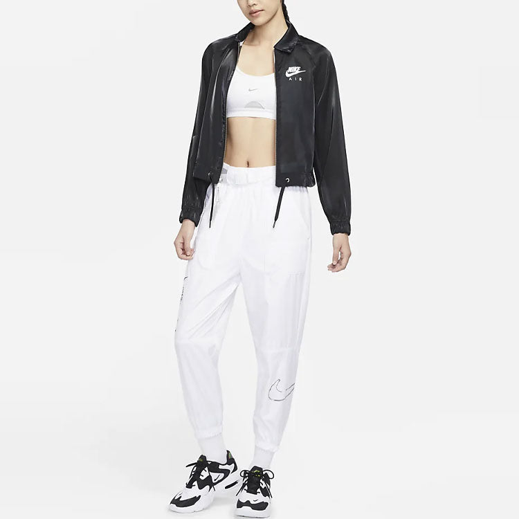 (WMNS) Nike Logo Printing Solid Color Zipper Jacket Black DJ1057-010