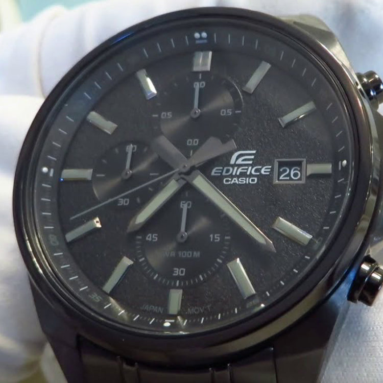 Men's CASIO EDIFICE Series Minimalistic Casual Watch Business Mens Black Analog EFV-610DC-1AV