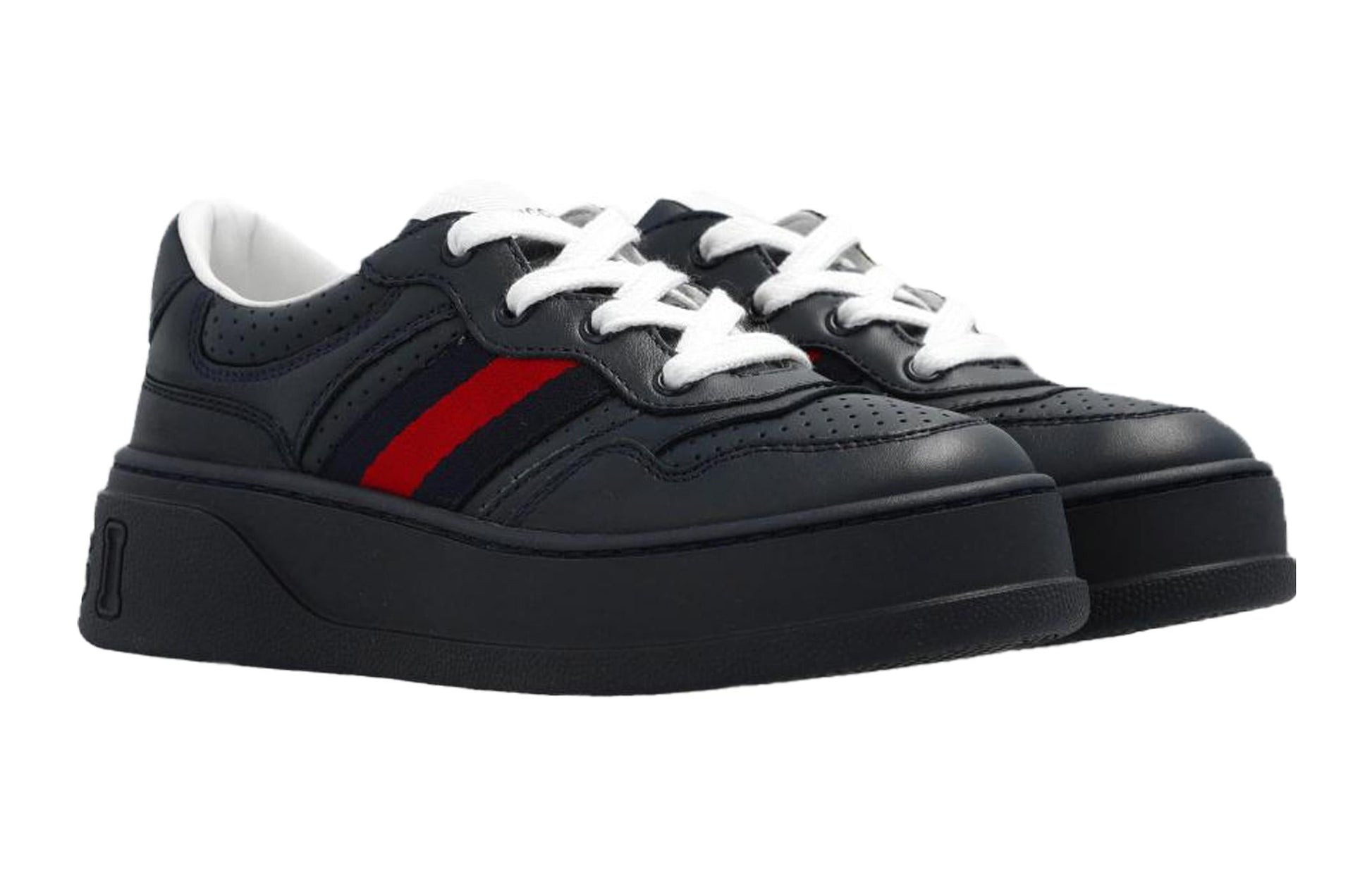 (GS) Gucci Web 'Dark Blue Leather' 702916-UPG10-4055