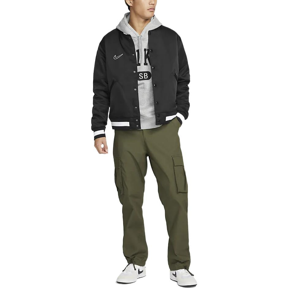 Men's Nike Contrasting Colors Logo Casual Sports Jacket Black DQ6280-010