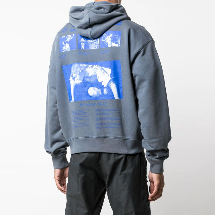 Men's Off-White Painting Drawstring Blue OMBB037F19E300093830