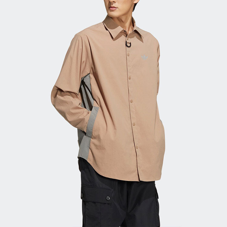 adidas Solid Color Sports Long Sleeves Shirt Brown HE6618