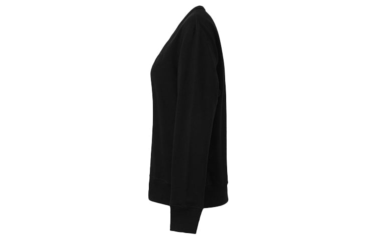 (WMNS) Burberry Pure Cotton Round Neck Pullover Long Sleeves Hoodie Black 80071681