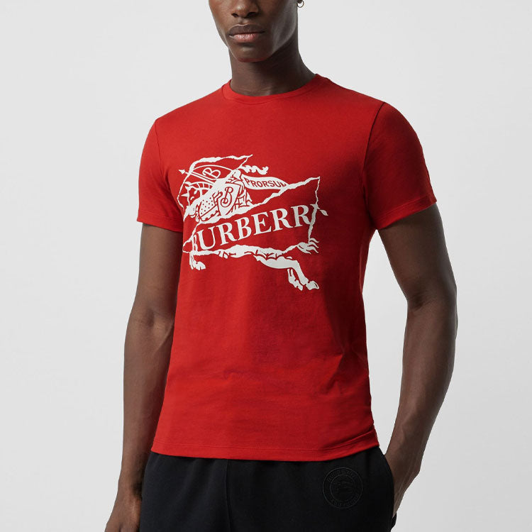 Men's Burberry Casual logo Short Sleeve Red 80078391